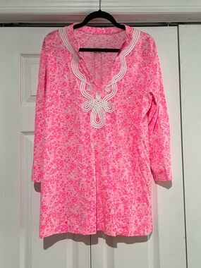 💕🆕 NWT LIlly Pulitzer Kaia Knit Tunic Pink Shandy Invest A Gator XL